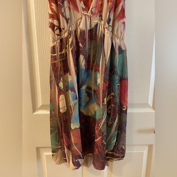 Daniel Benjamin Multicolor Floral Print Dress EUC L Large - Picture 3 of 4